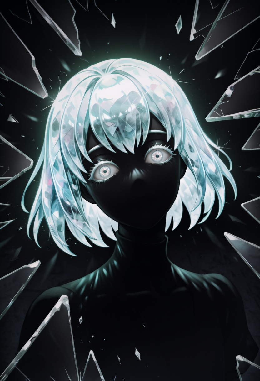 silhouette,  horror \(theme\),  looking at viewer on Tensor.Art