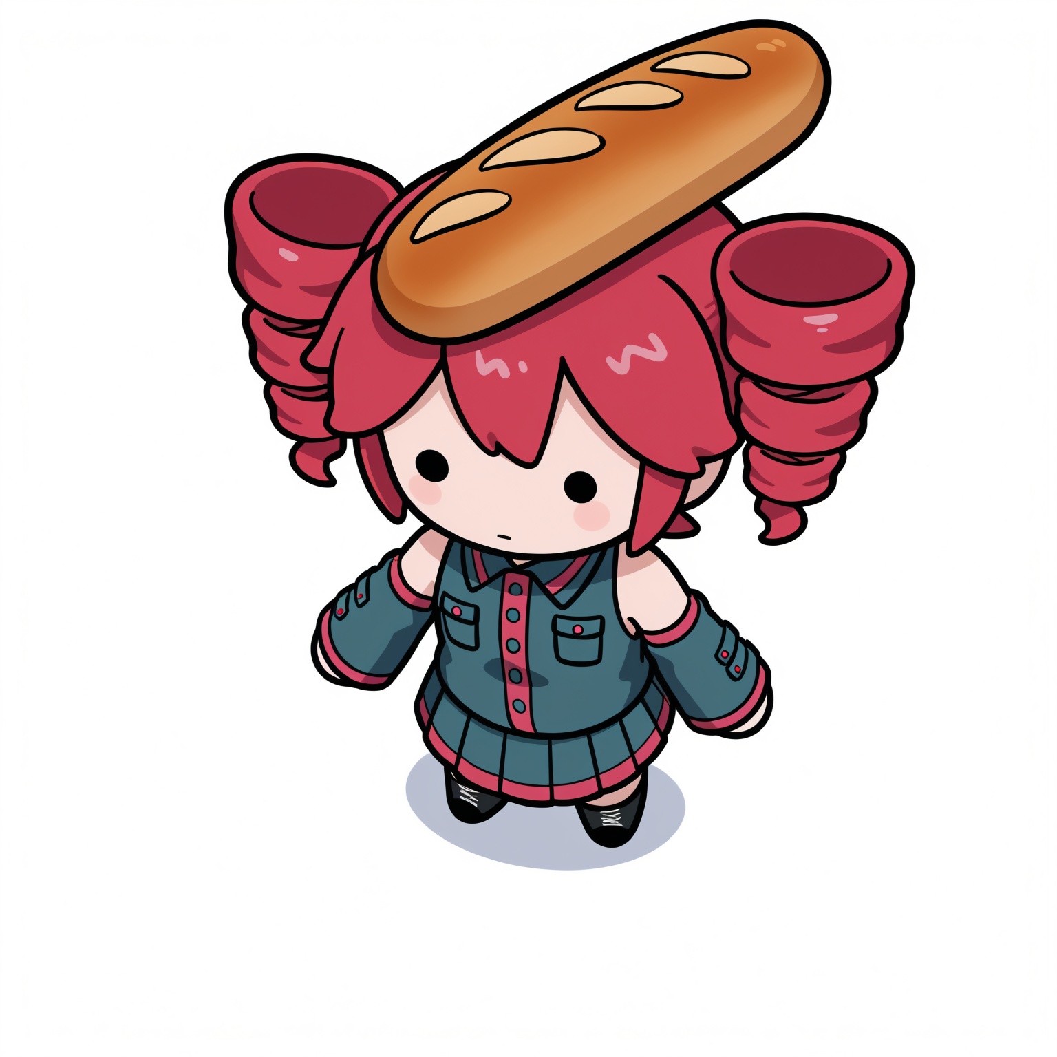 object on head,  baguette,  standing on Tensor.Art
