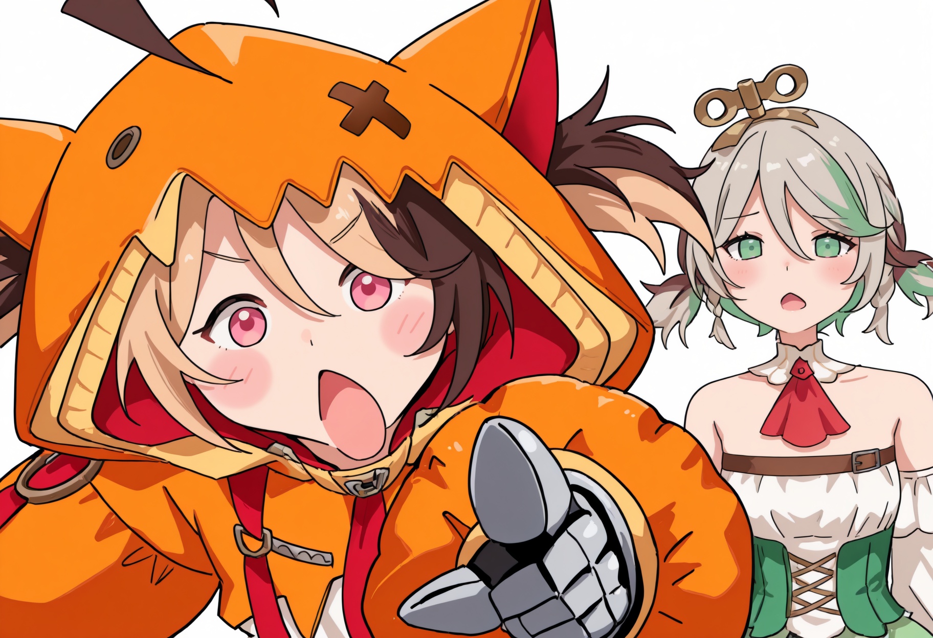 open mouth,  blush stickers,  2girls on Tensor.Art