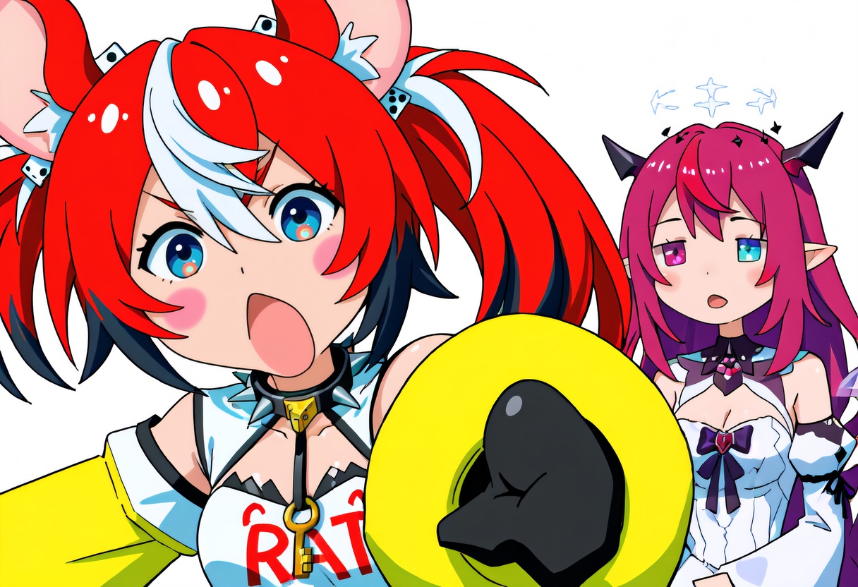 open mouth,  blush stickers,  2girls on Tensor.Art