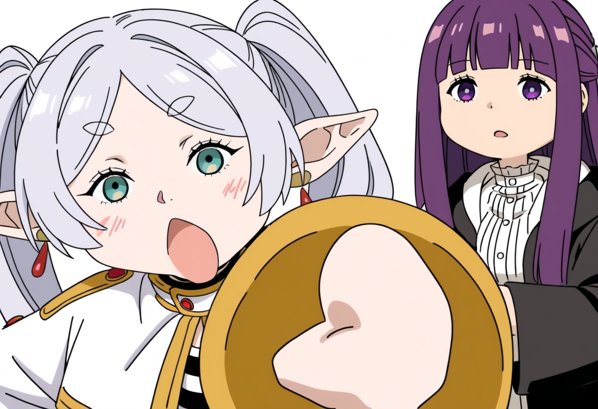 open mouth,  blush stickers,  2girls on Tensor.Art