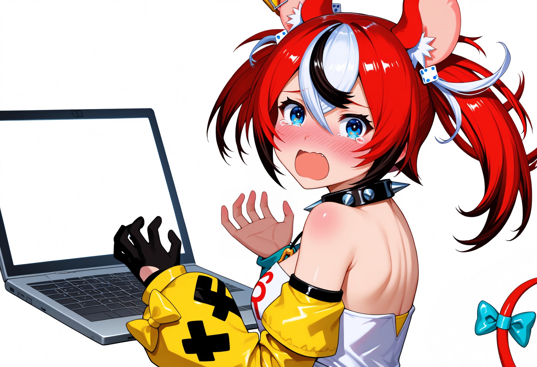 1girl,  blush,  laptop on Tensor.Art