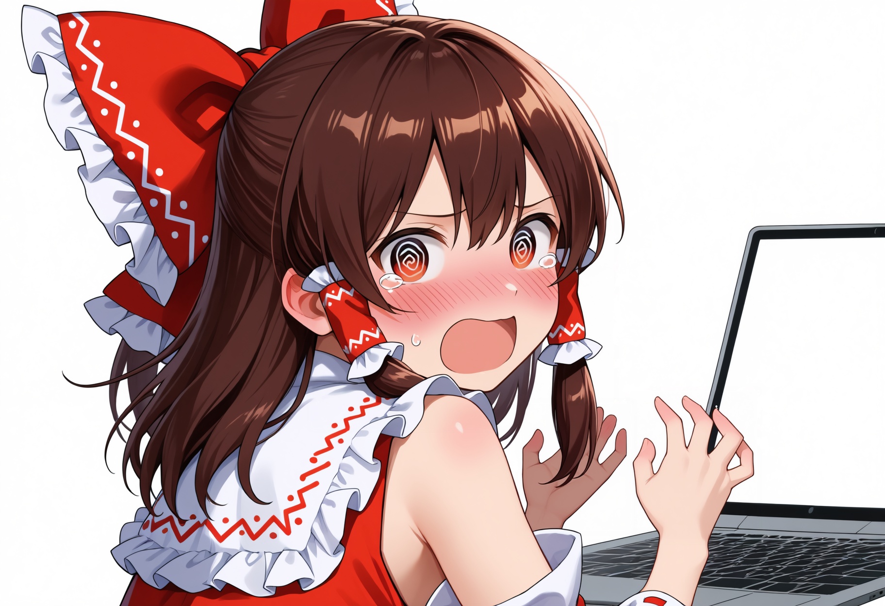 1girl,  blush,  laptop on Tensor.Art