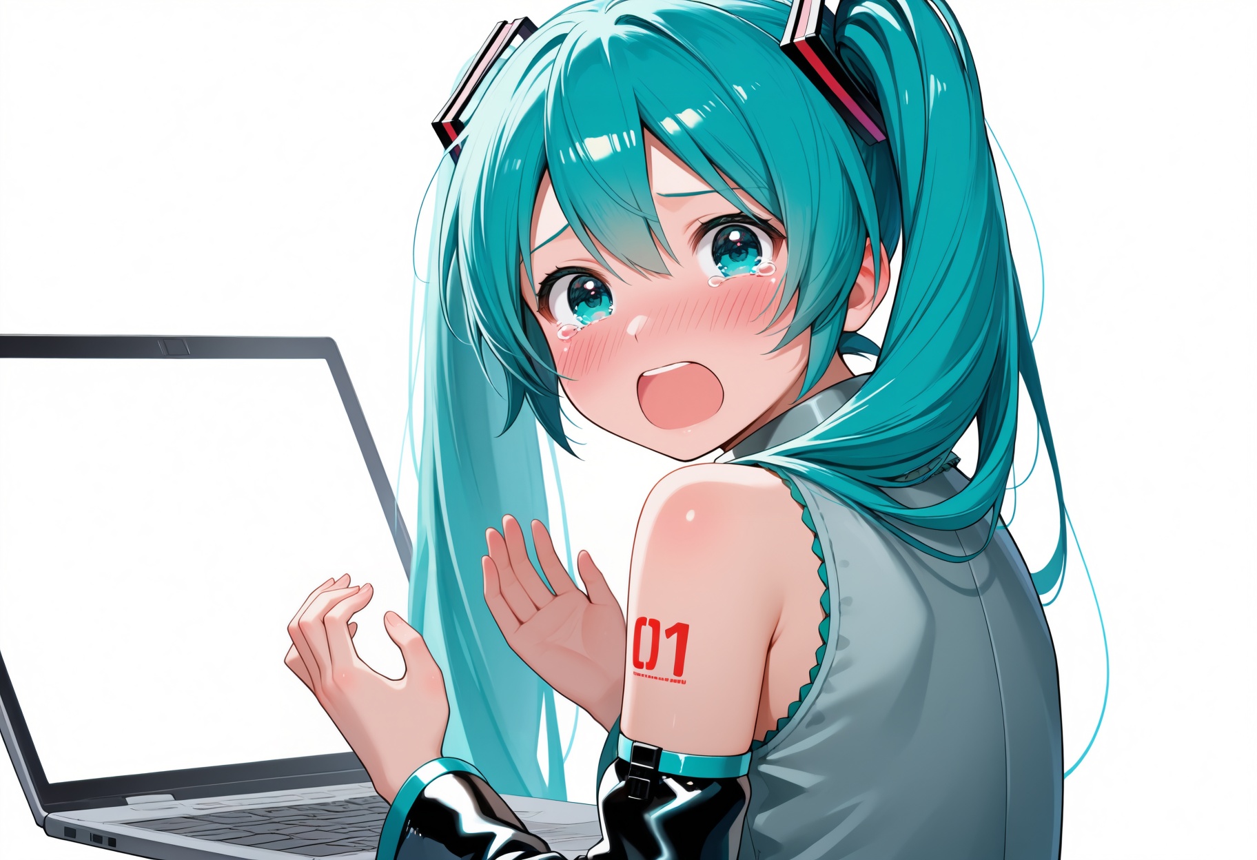 1girl,  hatsune miku,  blush on Tensor.Art