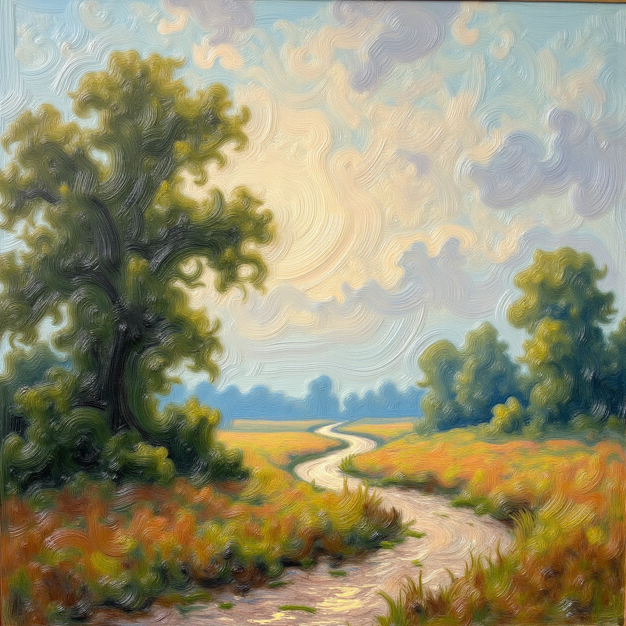 ((Painterly blur)). Oil painting,  impressionism,  landscape scene on Tensor.Art