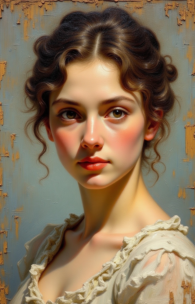 ((Painterly blur)). Impressionist oil painting,  portrait of a woman,  expressive brush strokes on Tensor.Art