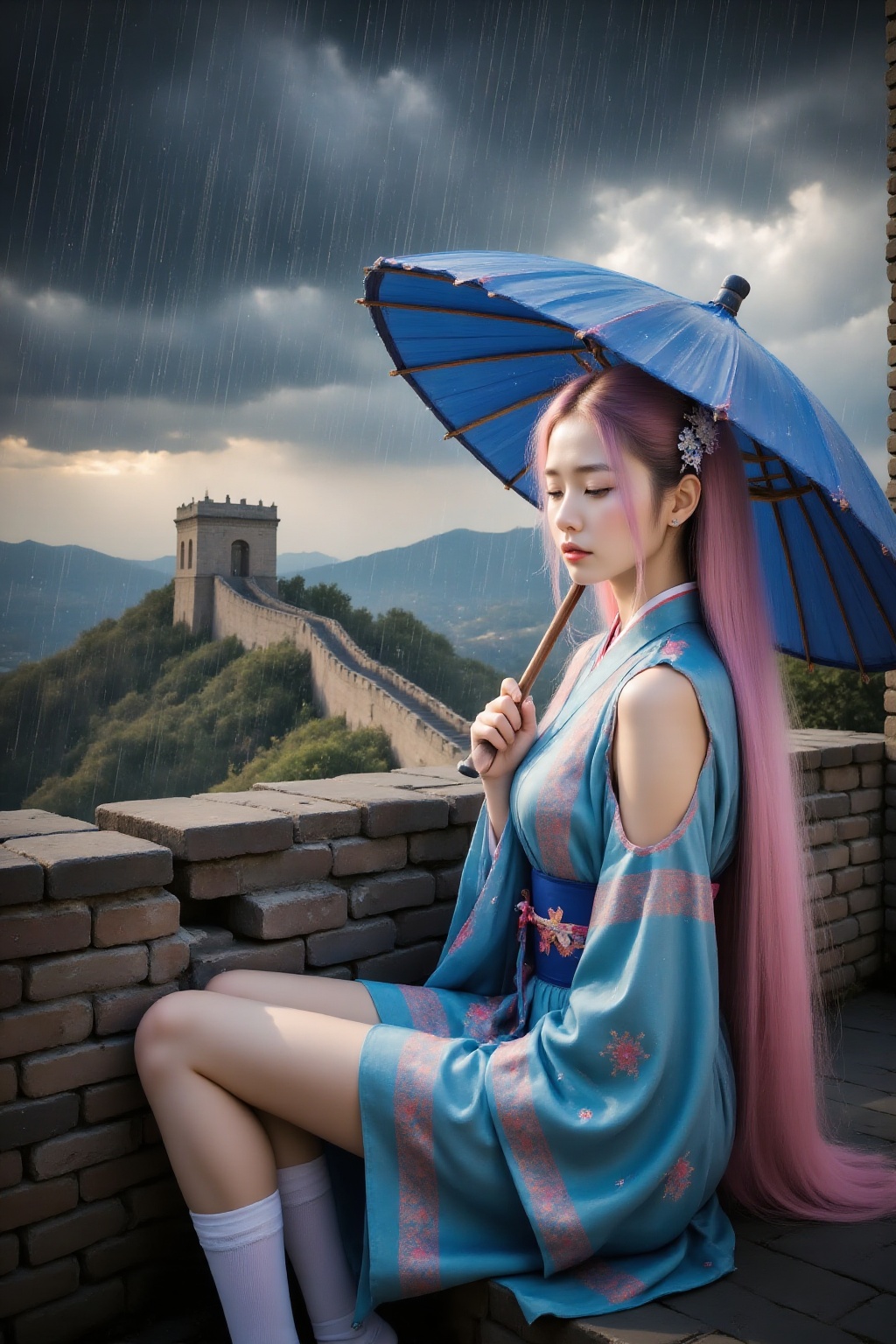 Highest quality,  ranked #1. Inspiration: Meng Jiangnu,  the Great Wall on Tensor.Art