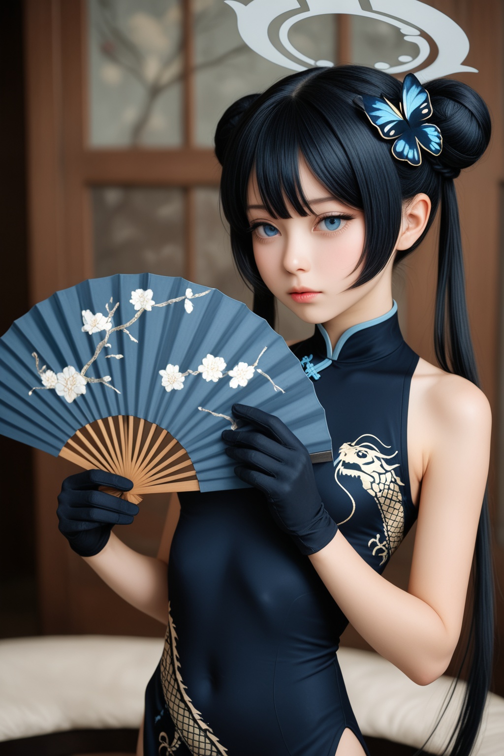 1girl,  kisaki \(blue archive\),  black hair on Tensor.Art