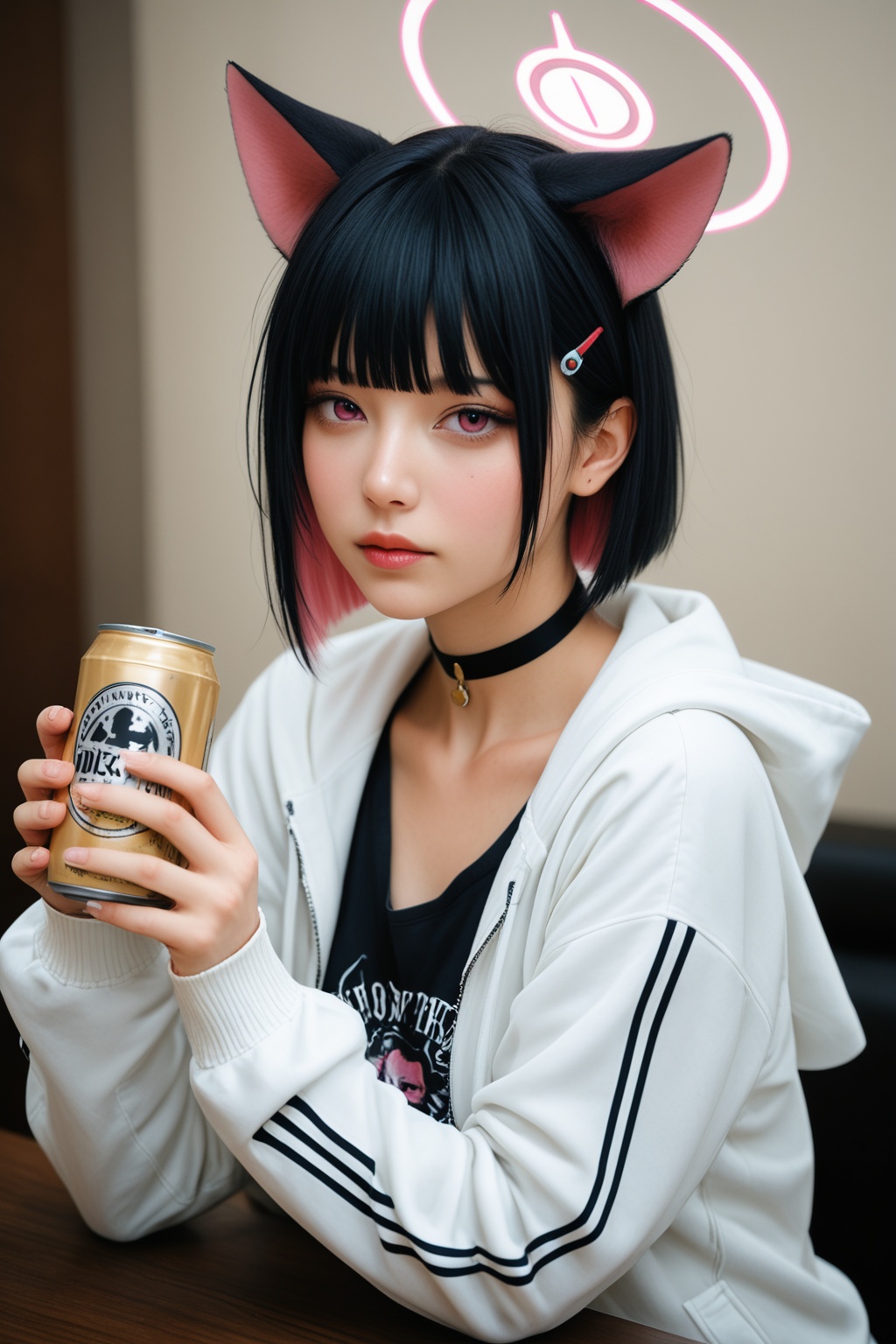 1girl,  kazusa \(blue archive\),  cat ears on Tensor.Art