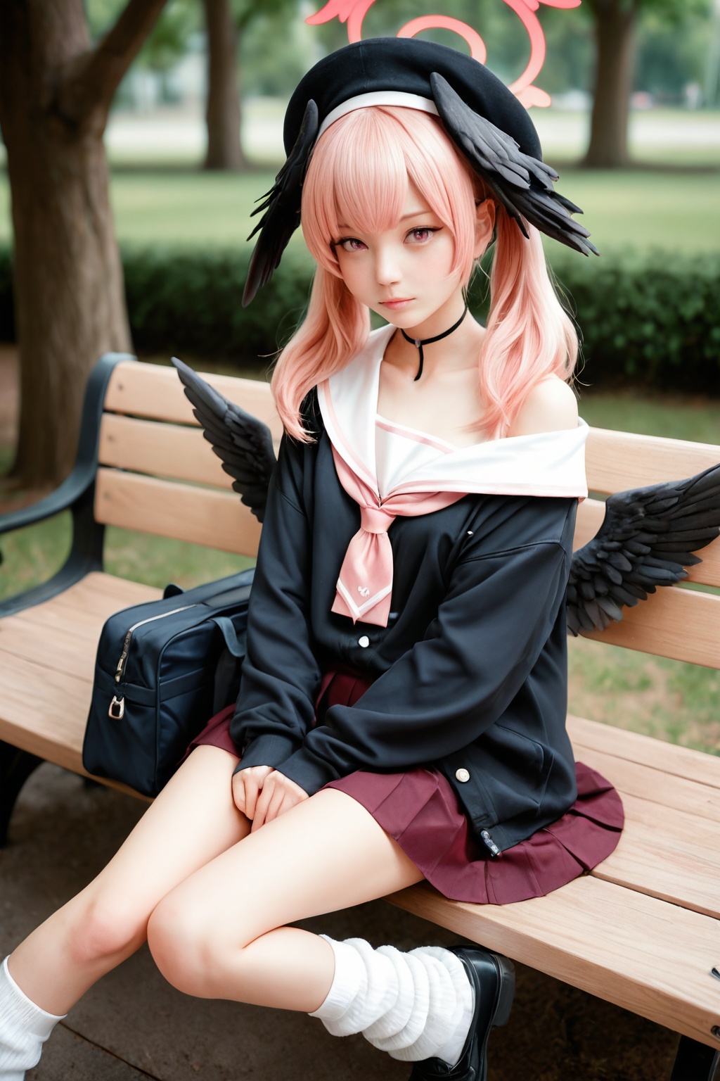 1girl,  koharu \(blue archive\),  pink hair on Tensor.Art