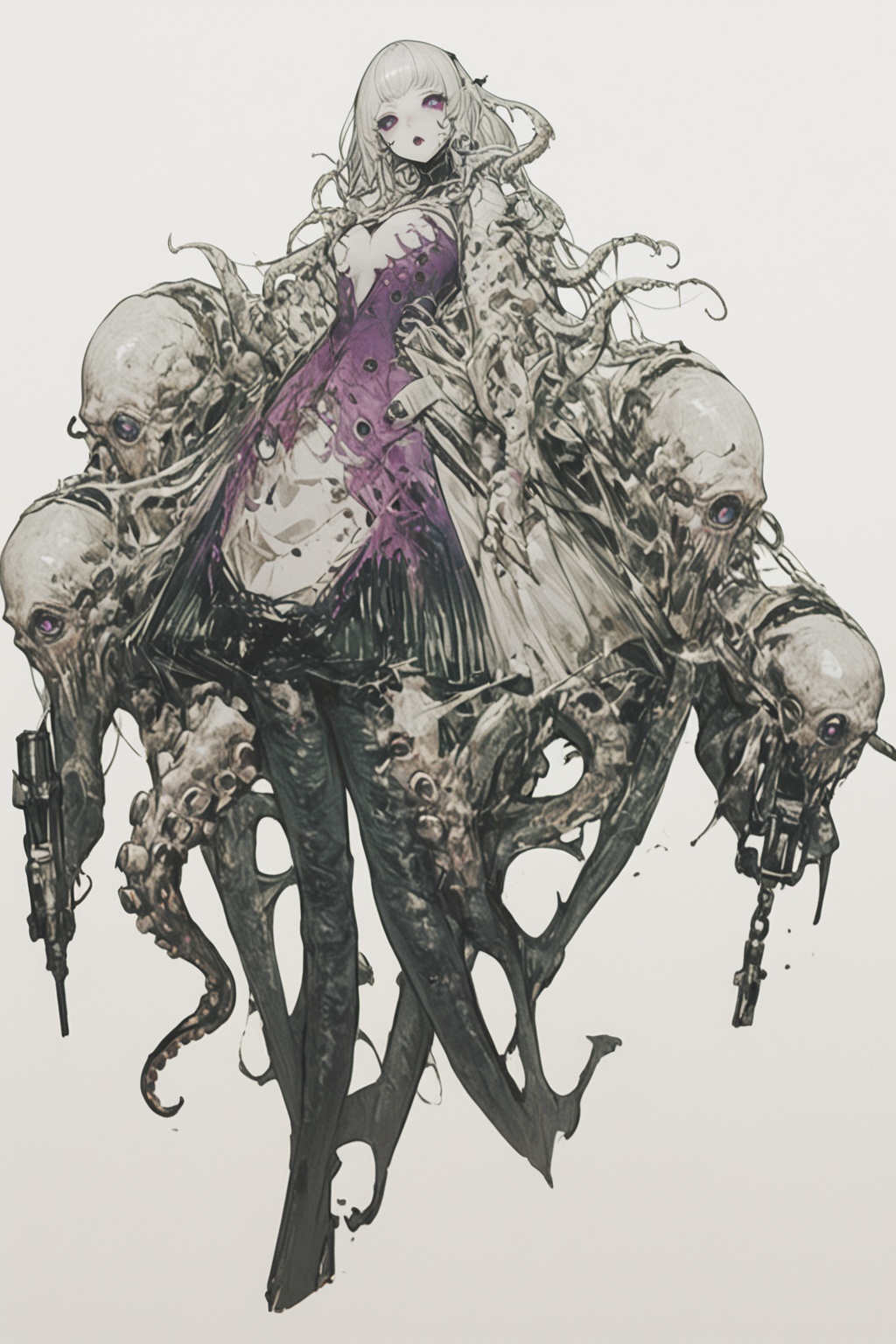 1girl,  eldritch abomination,  white hair on Tensor.Art