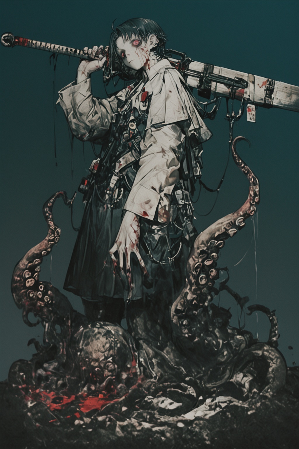 1boy,  eldritch abomination,  scabbard on Tensor.Art
