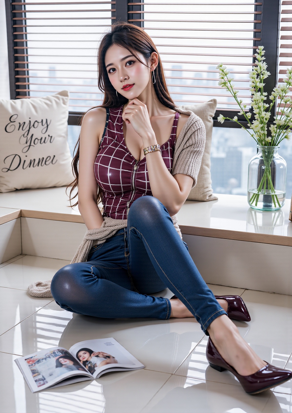 "Korean woman image: Beautiful Korean woman with very large I-cup breasts that seem like they will burst if you touch them...
