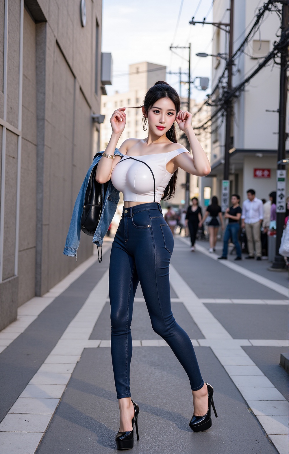 "Korean woman image: Beautiful Korean woman with very large I-cup breasts that seem like they will burst if you touch them...