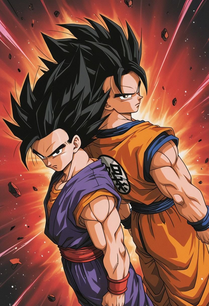 90s DBZ,  gohan,  purple gi on Tensor.Art