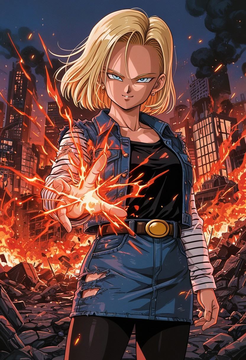90s DBZ,  android 18,  1girl on Tensor.Art
