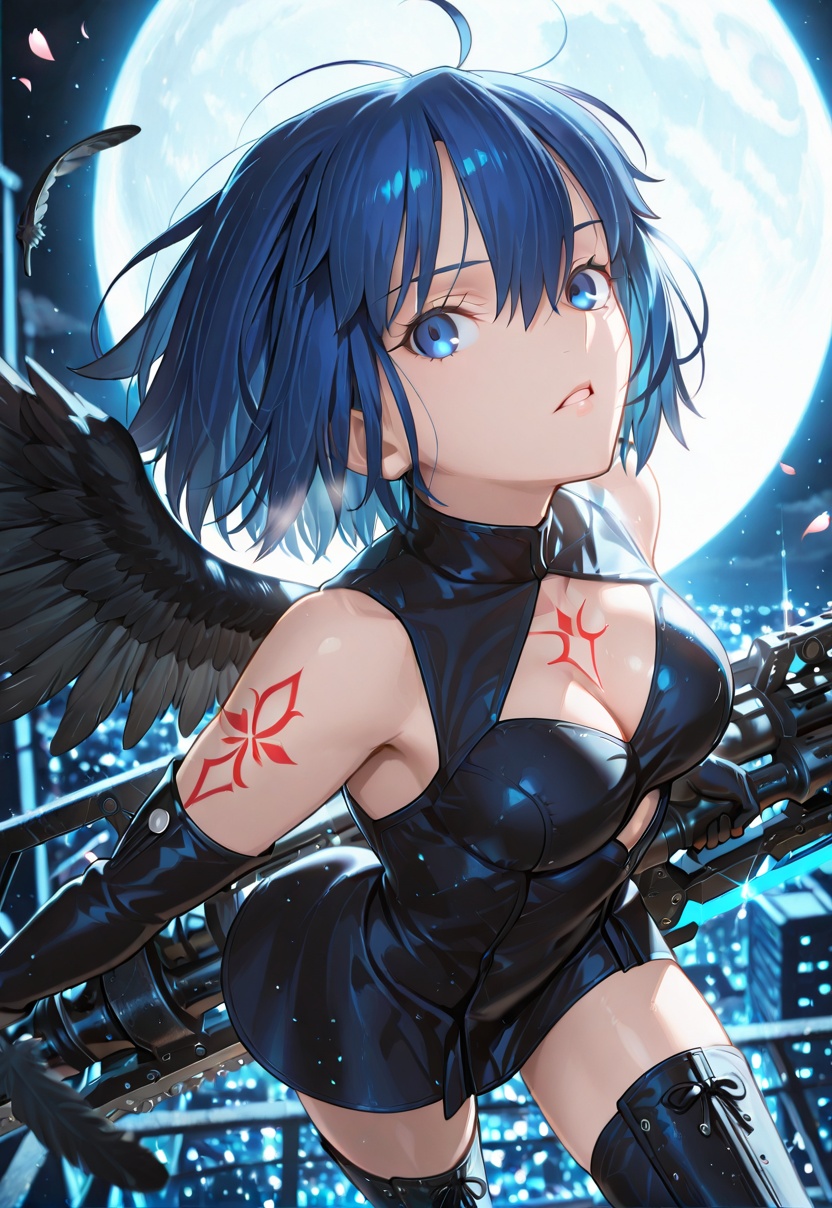 1girl,  Code seven,  blue hair on Tensor.Art
