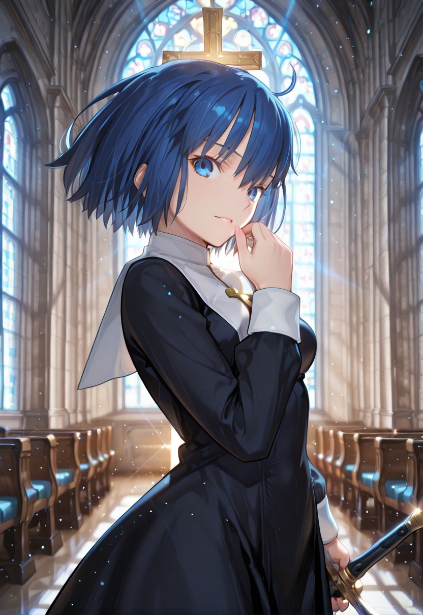 1girl,  Sister ciel,  blue hair on Tensor.Art