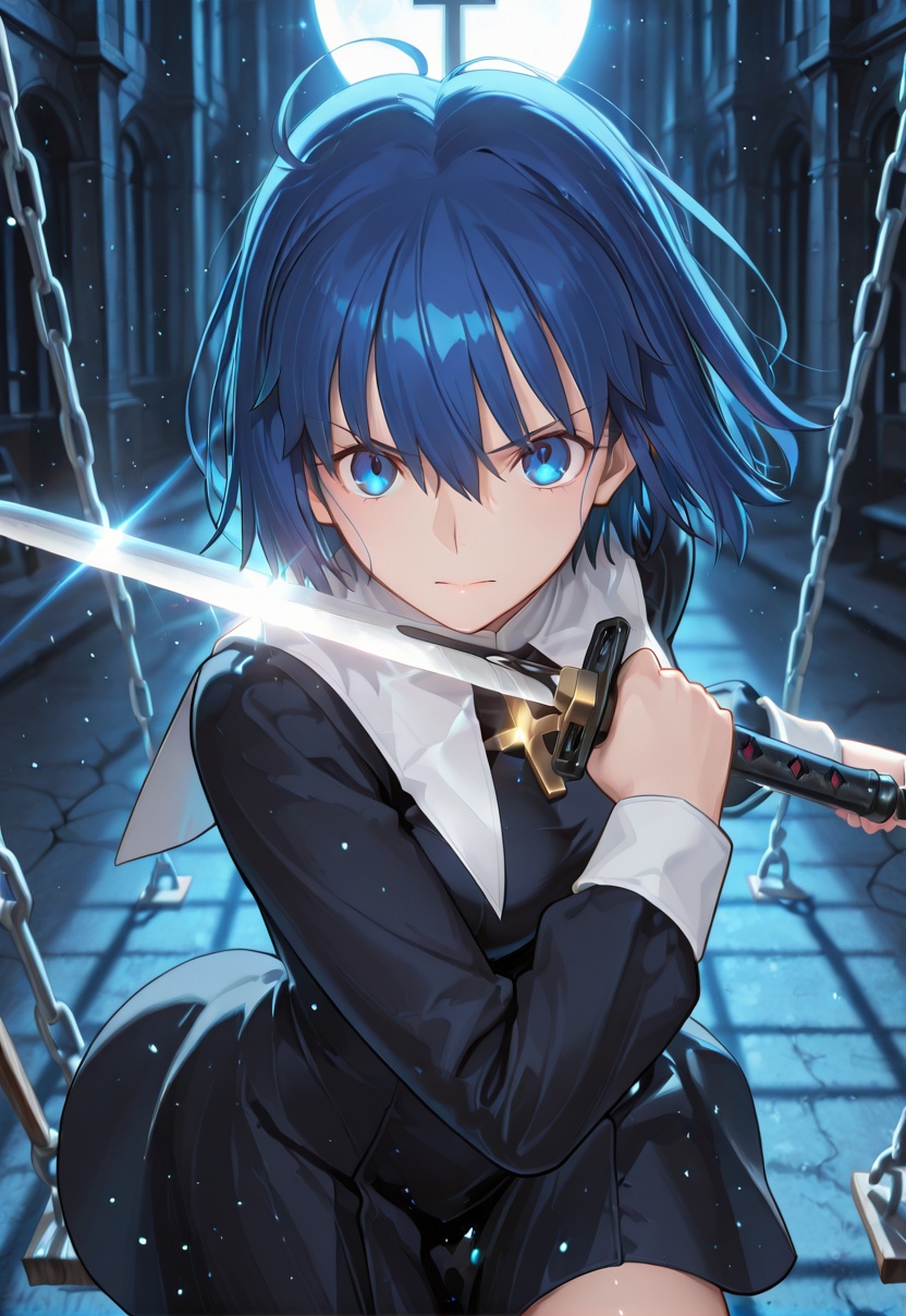 1girl,  Sister ciel,  blue hair on Tensor.Art