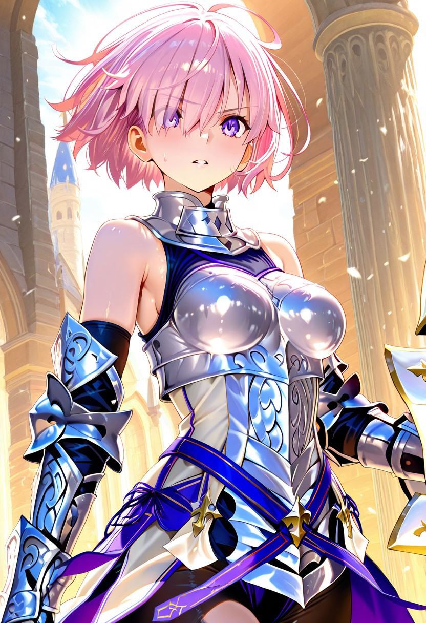 1girl,  Mashu Kyrielight,  hair over one eye on Tensor.Art