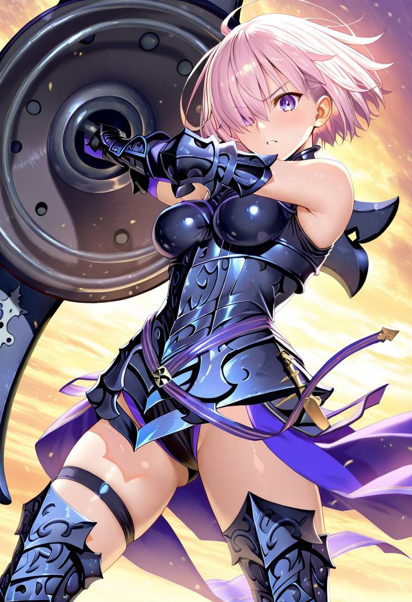1girl,  Mashu Kyrielight,  hair over one eye on Tensor.Art