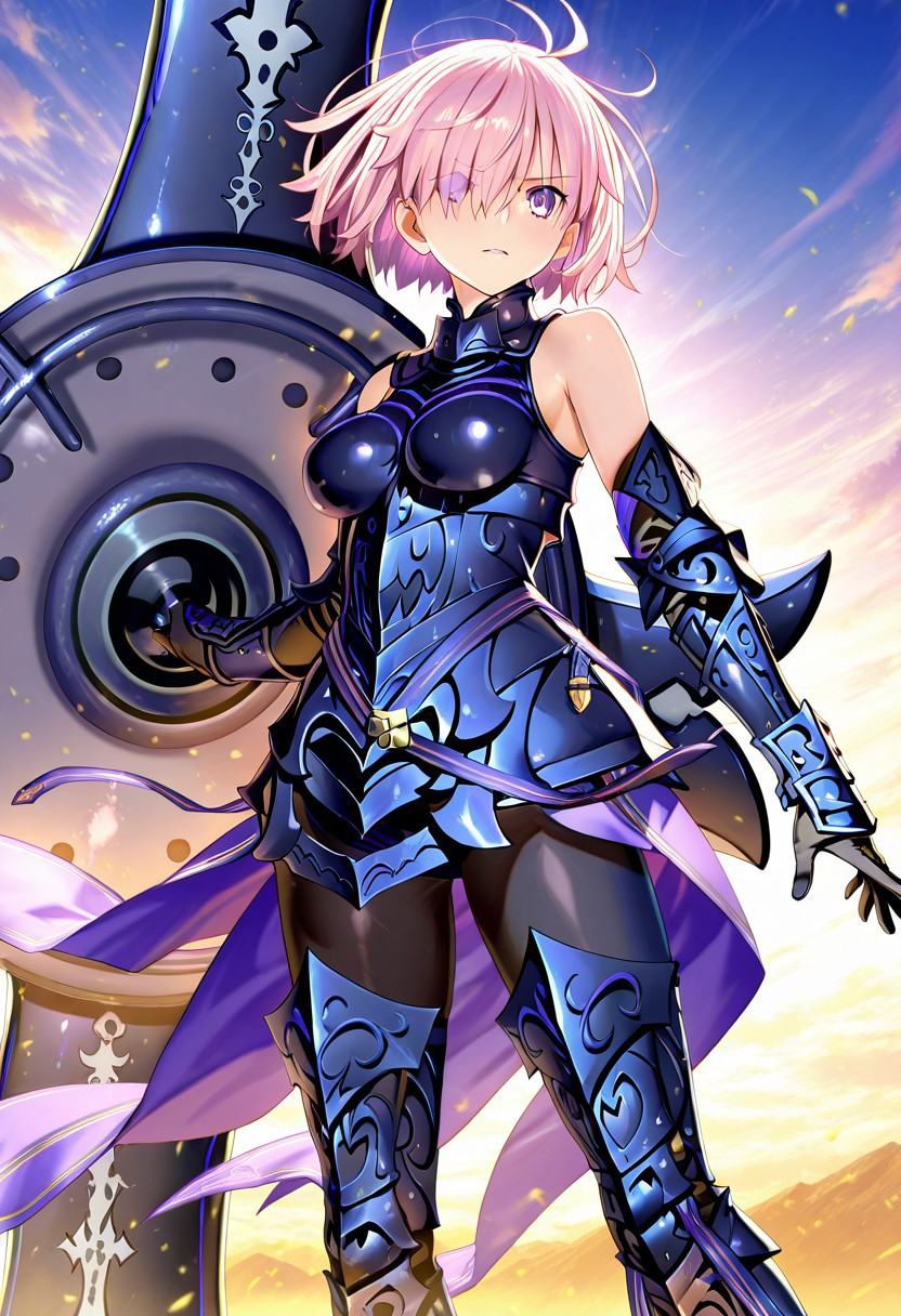 1girl,  Mashu Kyrielight,  hair over one eye on Tensor.Art