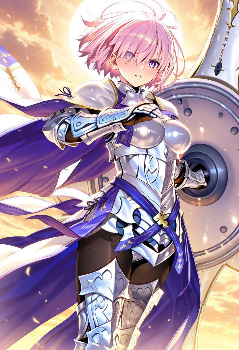 1girl,  Mashu Kyrielight,  hair over one eye on Tensor.Art