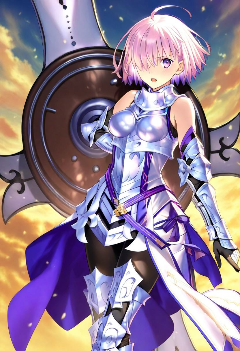 1girl,  Mashu Kyrielight,  hair over one eye on Tensor.Art