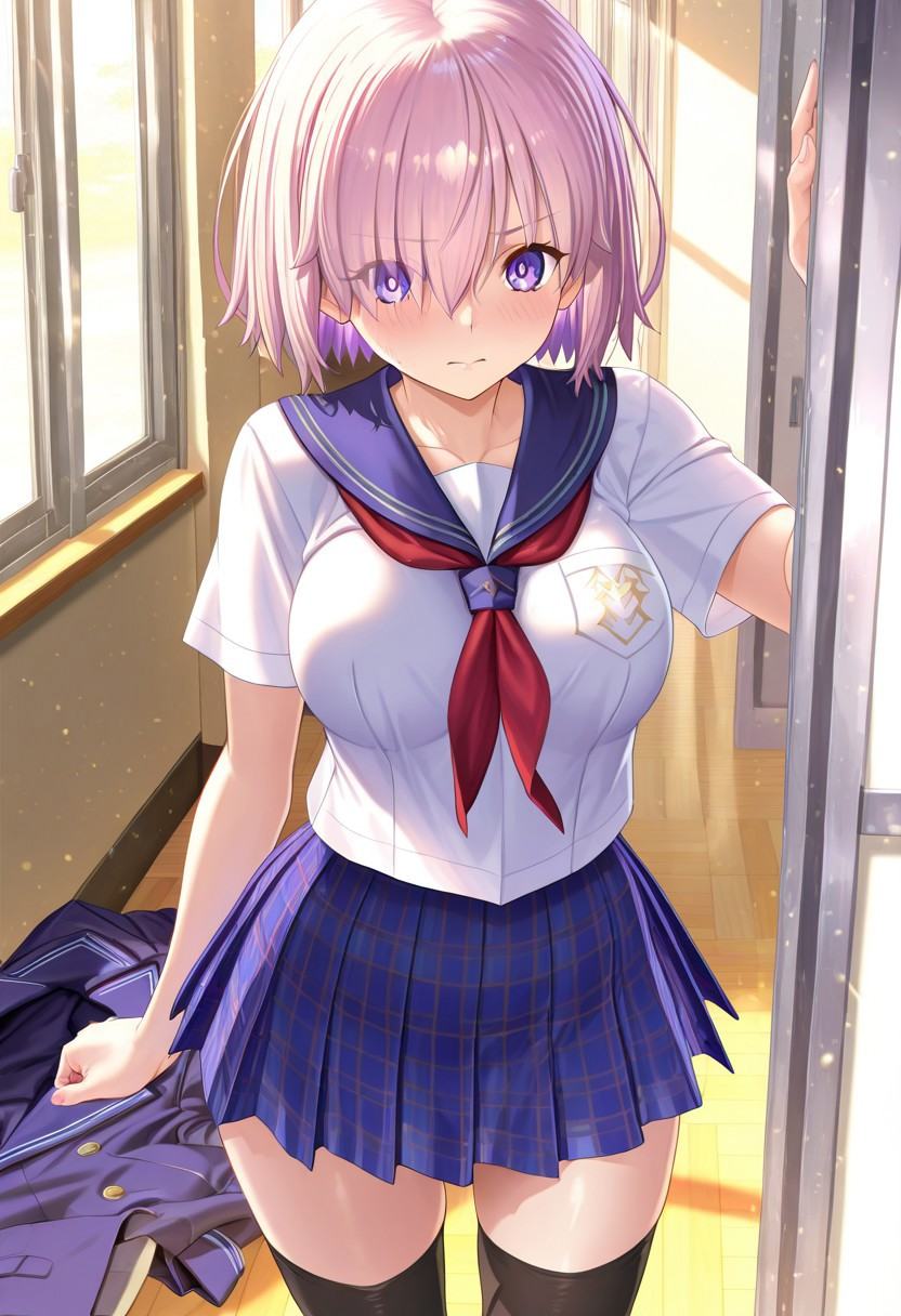 1girl,  Mashu Kyrielight,  hair over one eye on Tensor.Art