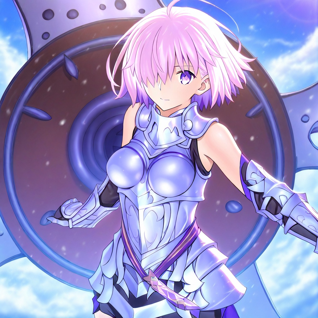 1girl,  Mashu Kyrielight,  hair over one eye on Tensor.Art