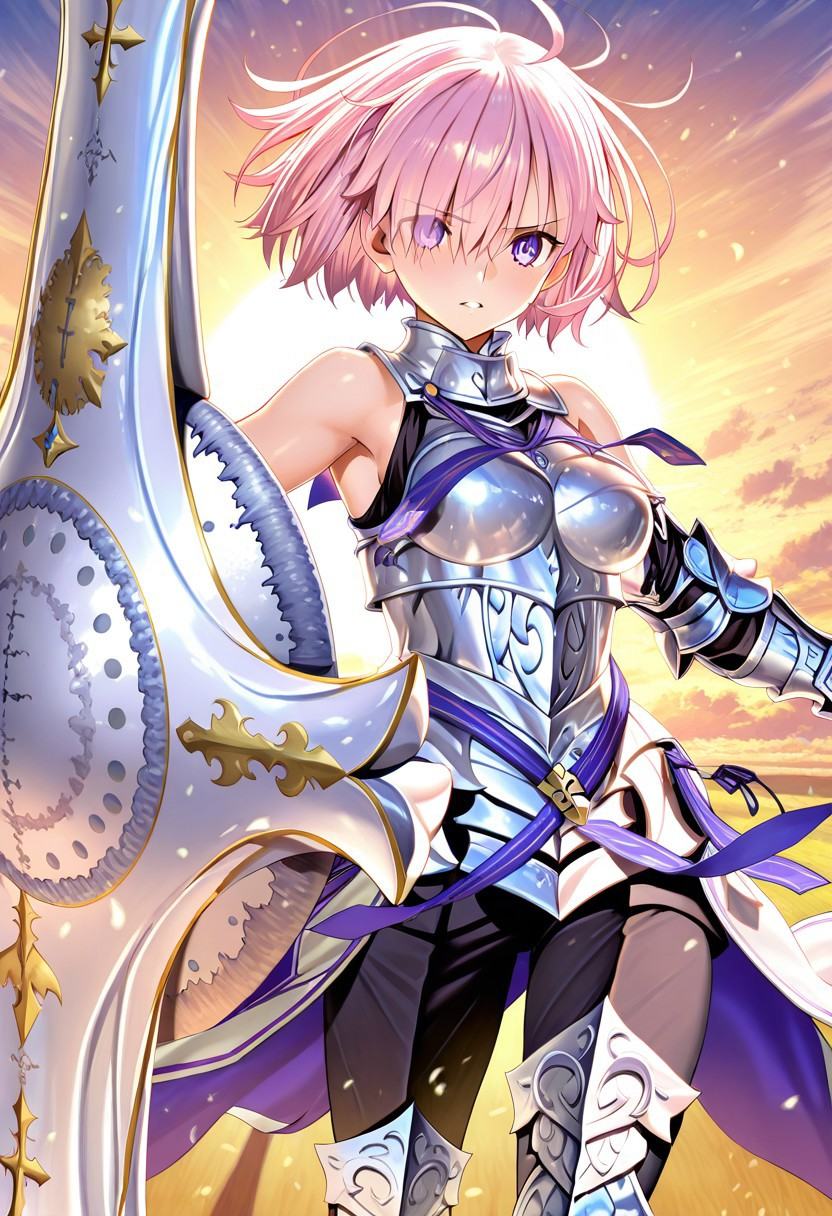 1girl,  Mashu Kyrielight,  hair over one eye on Tensor.Art