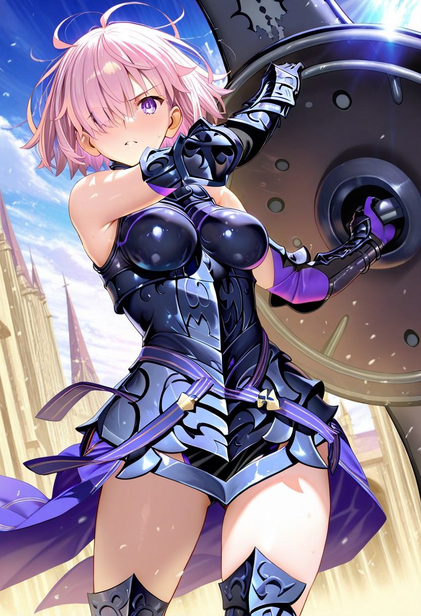 1girl,  Mashu Kyrielight,  hair over one eye on Tensor.Art