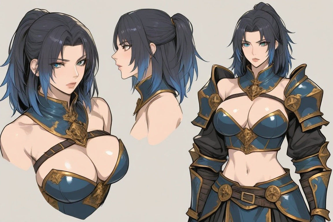 stylized dark fantasy concept art,  medieval fantasy character design,  shoulder armor on Tensor.Art