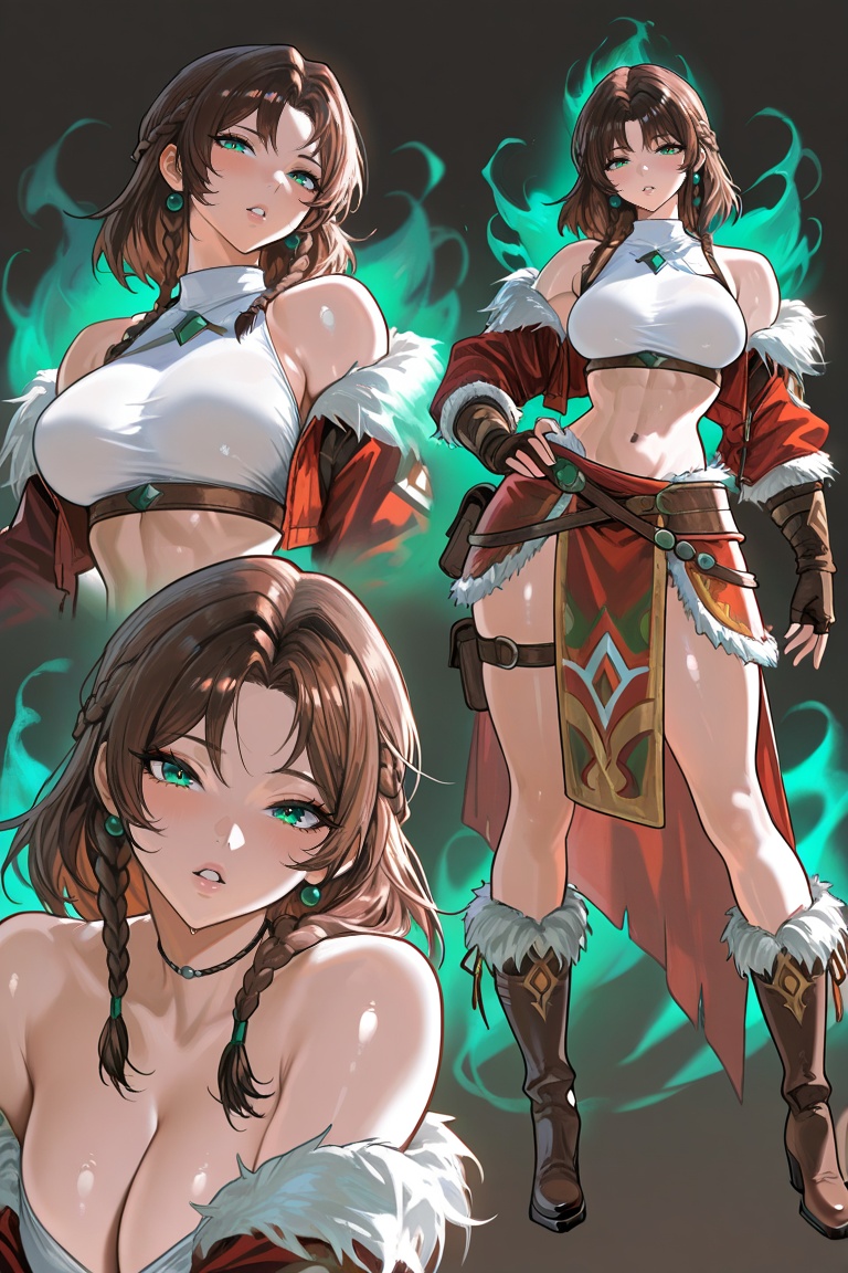 1female nude and naked,  weapon,  boots on Tensor.Art