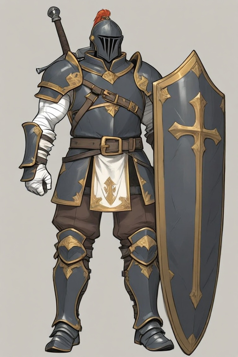 stylized dark fantasy concept art,  medieval fantasy character design,  bandages on Tensor.Art