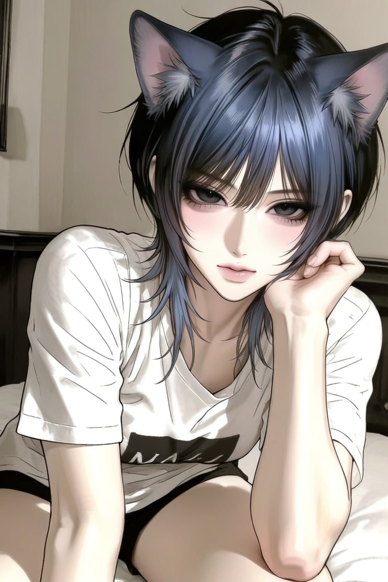 1man,  solo,  navy blue hair on Tensor.Art