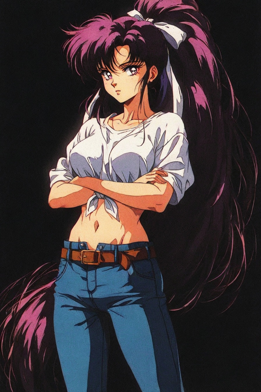 looking at the viewer,  asymmetrical clothes,  navel on Tensor.Art