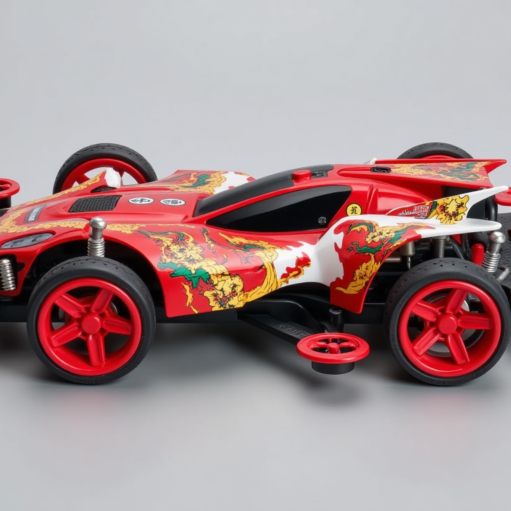 mini four-wheel drive,  Chinese dragon pattern body,  New Year decoration on Tensor.Art
