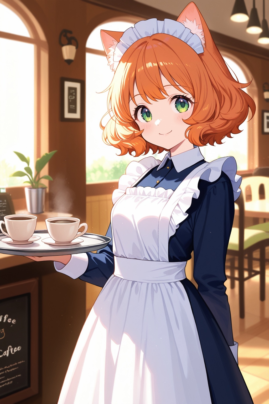 1girl,  cat ears,  maid outfit on Tensor.Art