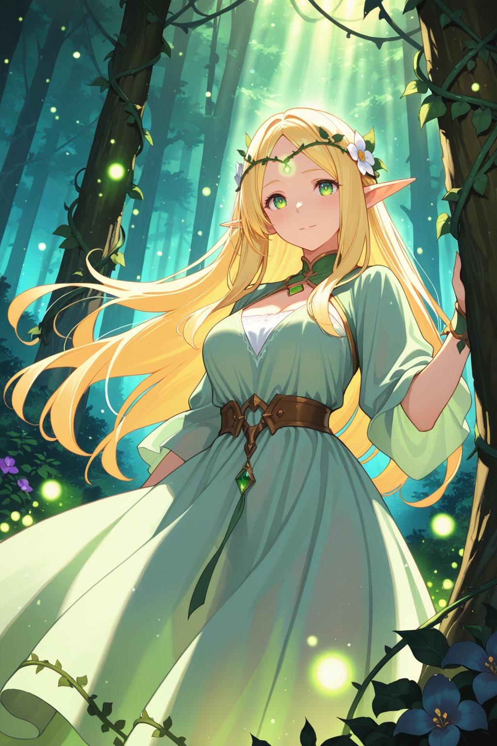 1girl,  elf,  long hair on Tensor.Art