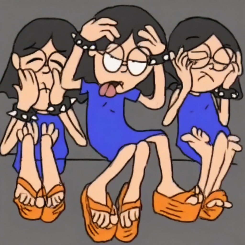 tongue,  looking at viewer,  orange sandals on Tensor.Art