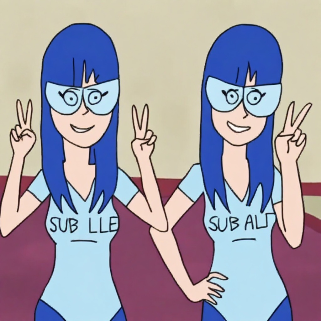 blunt bangs,  v,  2girls on Tensor.Art