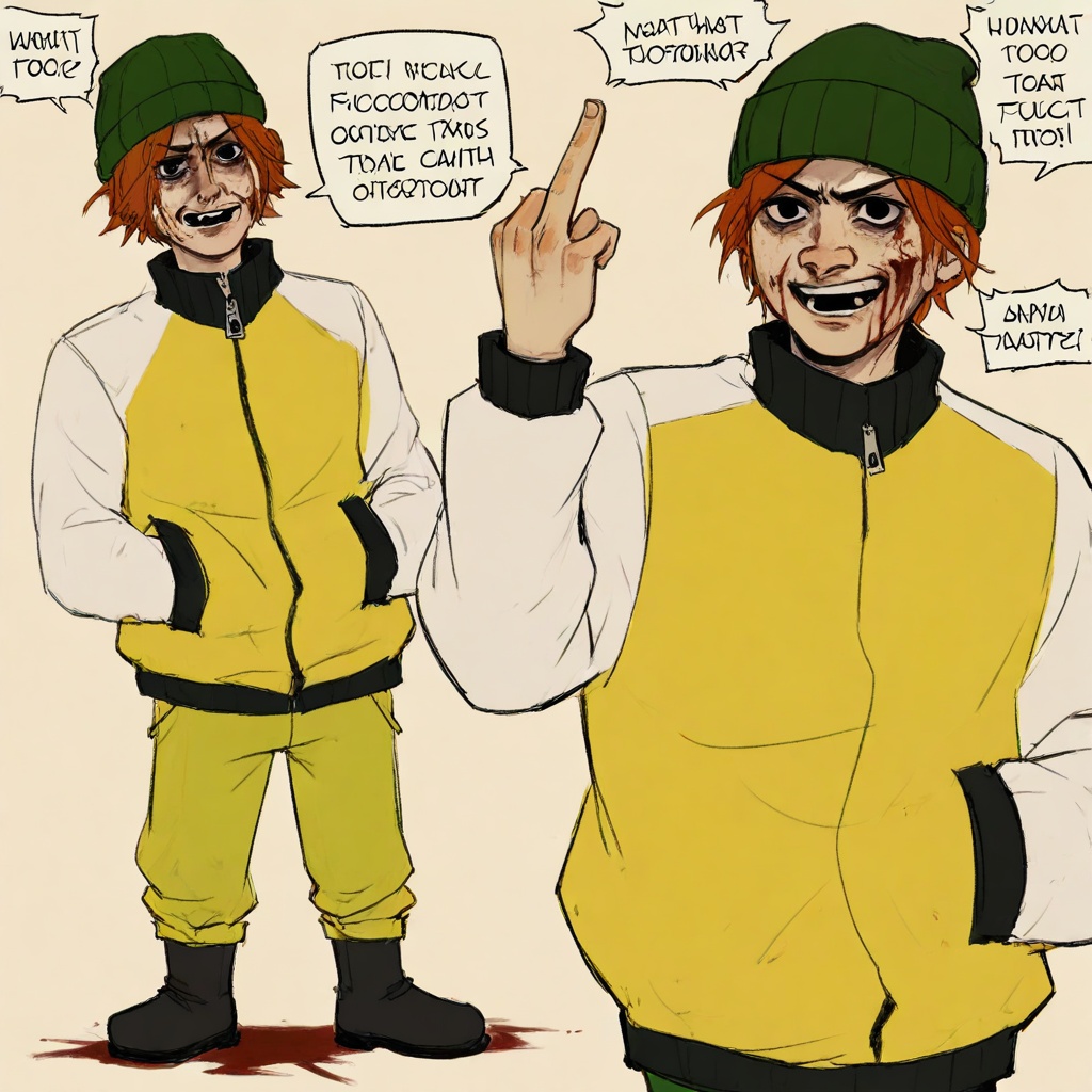 middle finger,  hands in pockets,  beanie on Tensor.Art