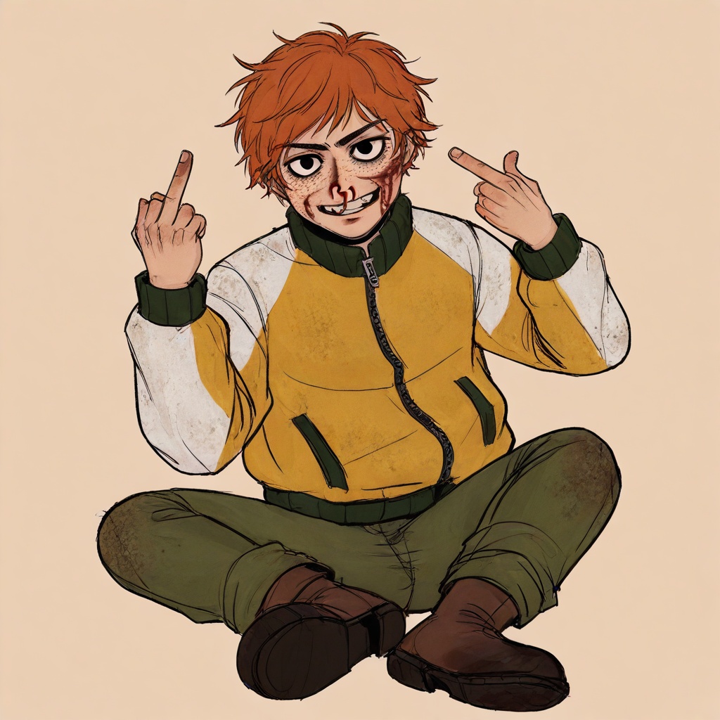 open mouth,  hands in pockets,  simple background on Tensor.Art