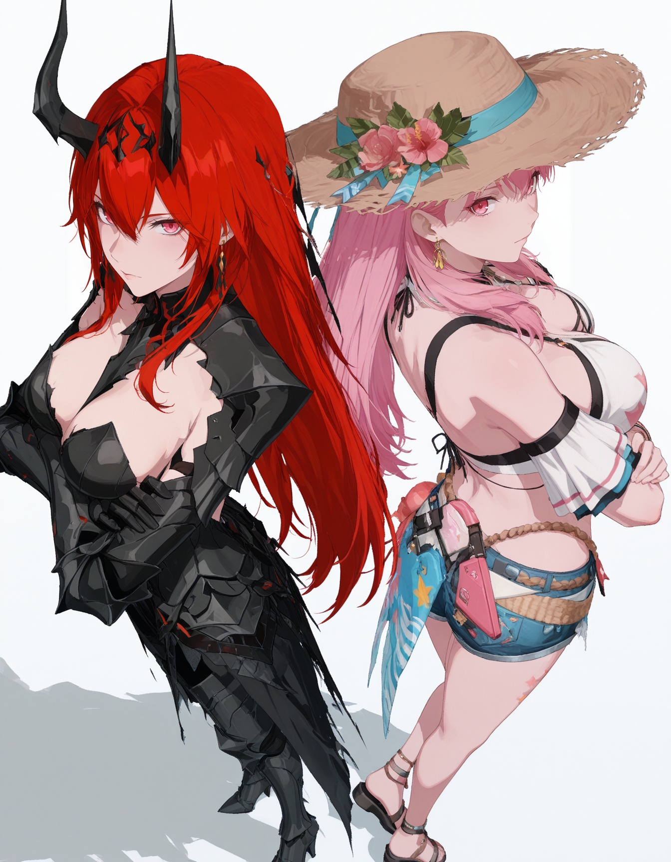 2GIRLS,  looking at viewer,  crossed arms on Tensor.Art