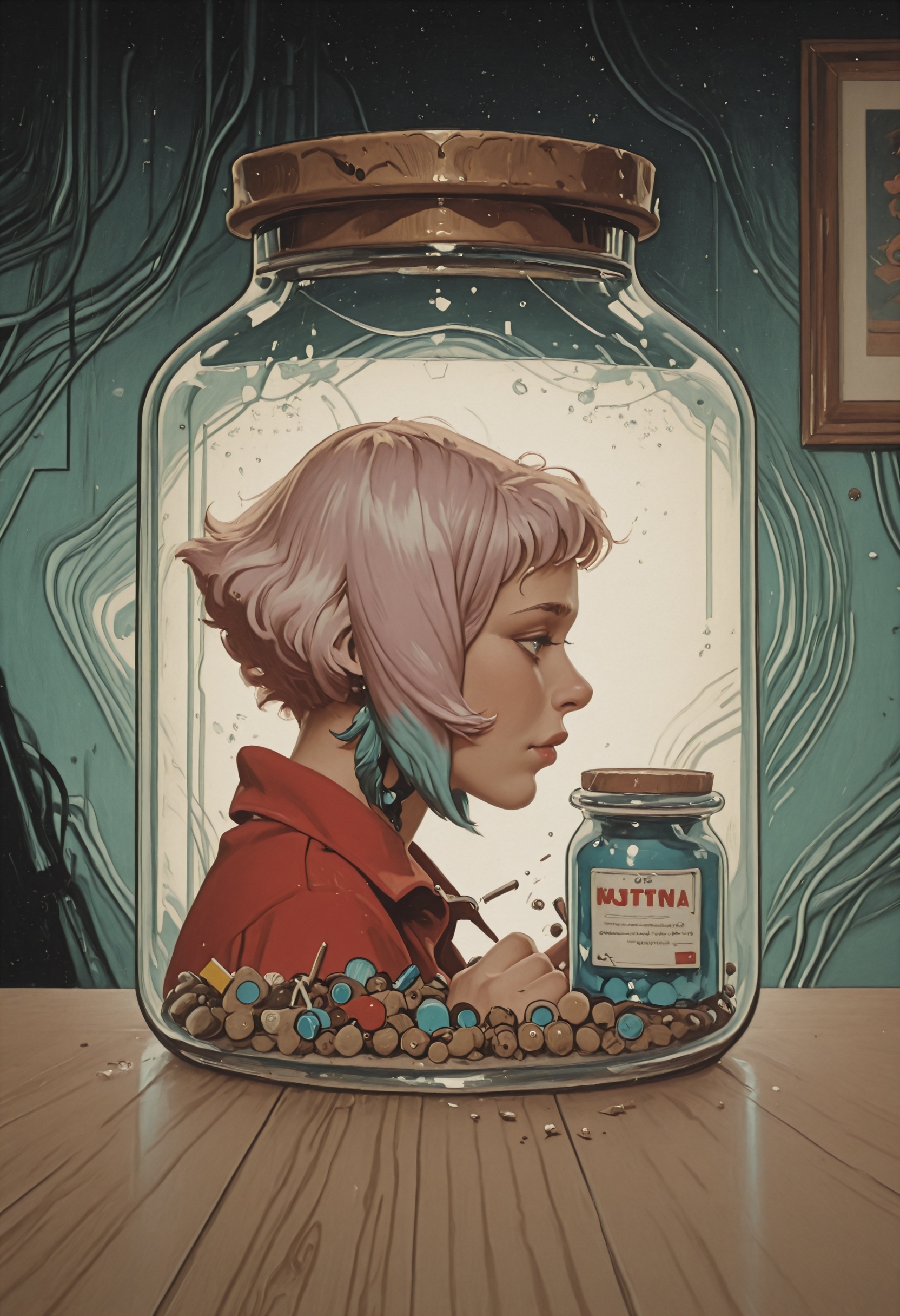 masterpiece,  very aesthetic,  Y'shtola Rhul is hiding in the candy jar on Tensor.Art