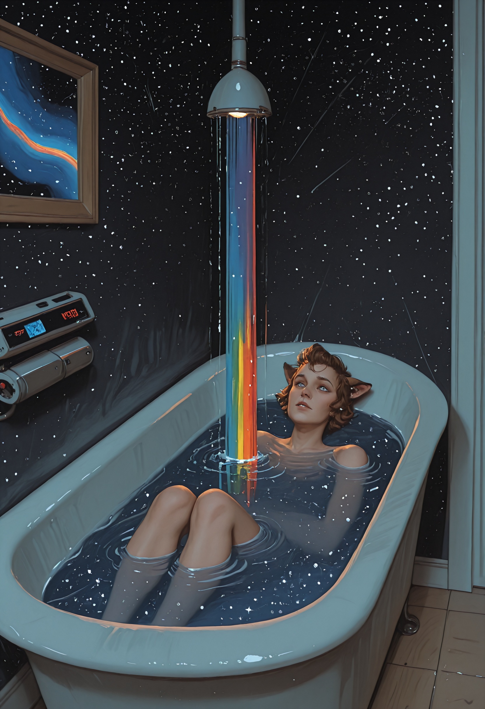 masterpiece,  very aesthetic,  the most sexiest catboy from genshin impact is now hiding in the bathtub on Tensor.Art