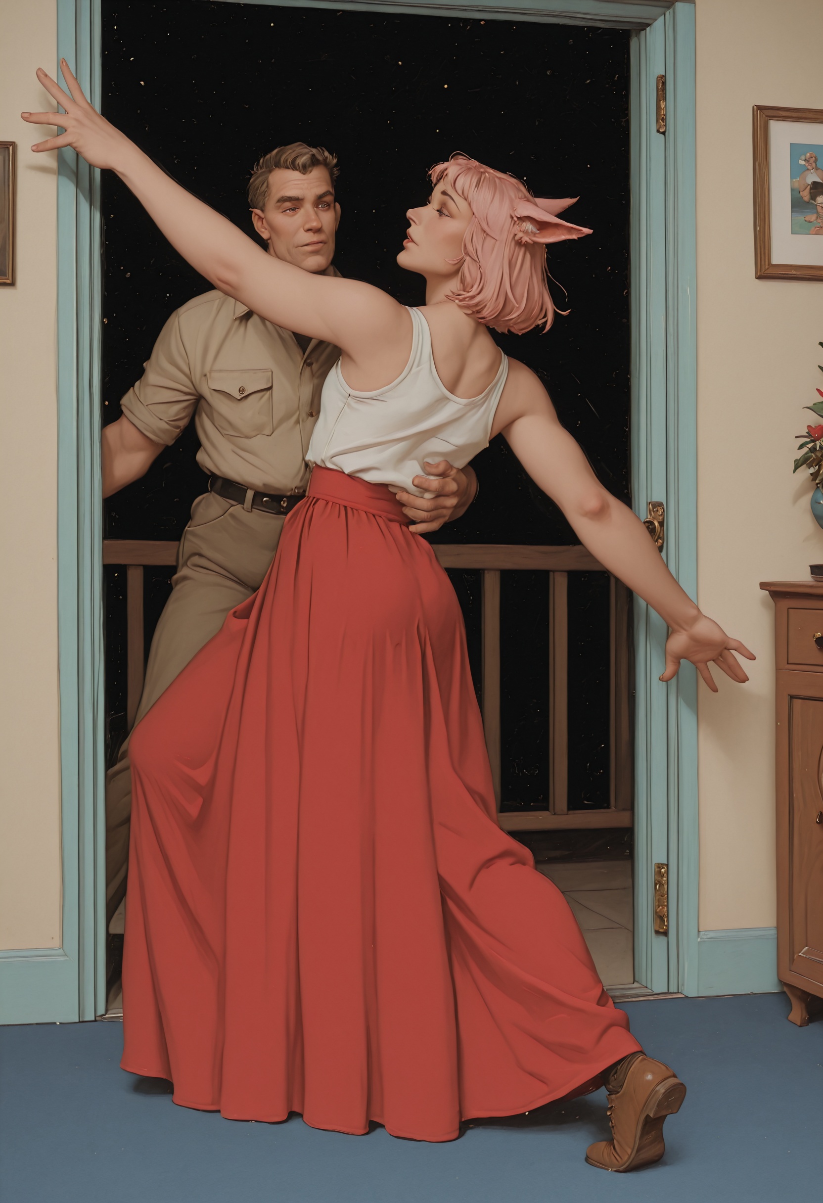 masterpiece,  very aesthetic,  Crossdressing Catboy on Tensor.Art
