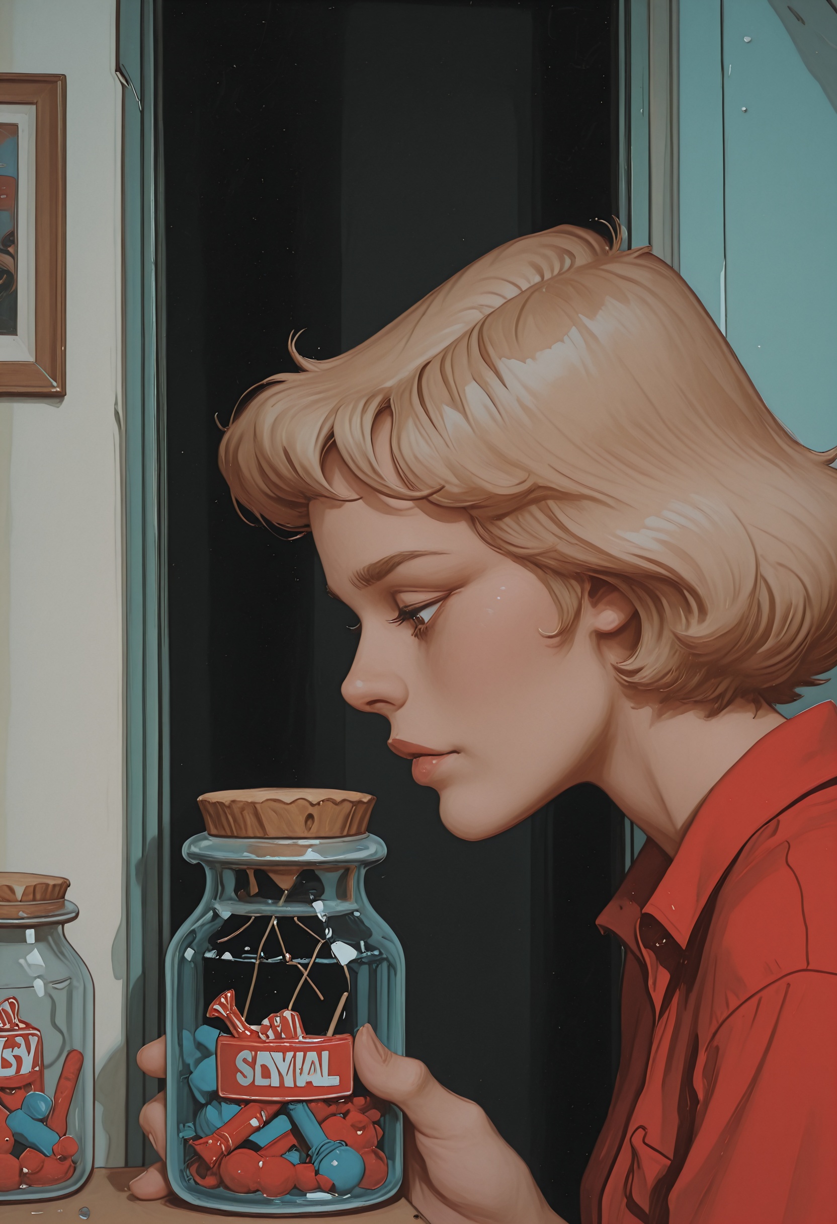 masterpiece,  very aesthetic,  Charles is hiding in the candy jar on Tensor.Art