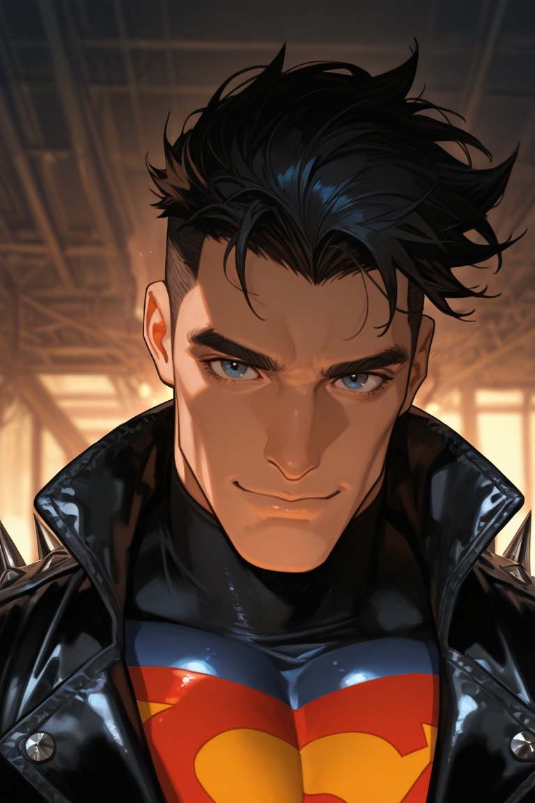 ConnerKent-1male focus,  Black_ConnerKent_Undercut,  Blue_ConnerKent_Eyes on Tensor.Art